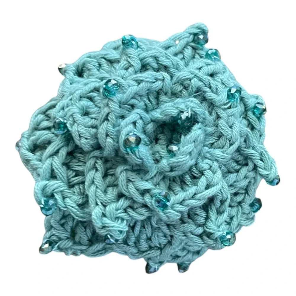 Handmade Crochet Cactus with Beads Gift for Succulent Lovers Office Decor